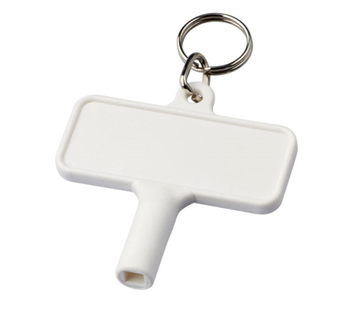 Largo Plastic Radiator Key With Keyring Chain In White